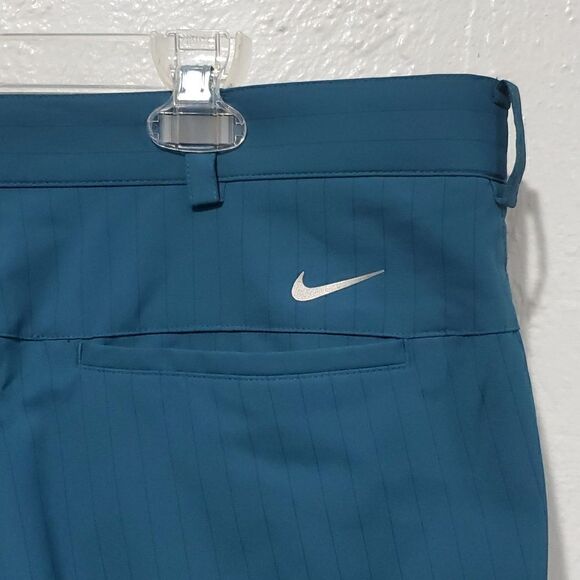 Nike Tour Performance Golf Pants in Teal Blue Pin Stripe Size 38x30 - Picture 9 of 15